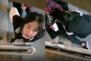高中生泄密流出高中生情侣在学校楼梯间激情做爱被偷拍上传到网上了